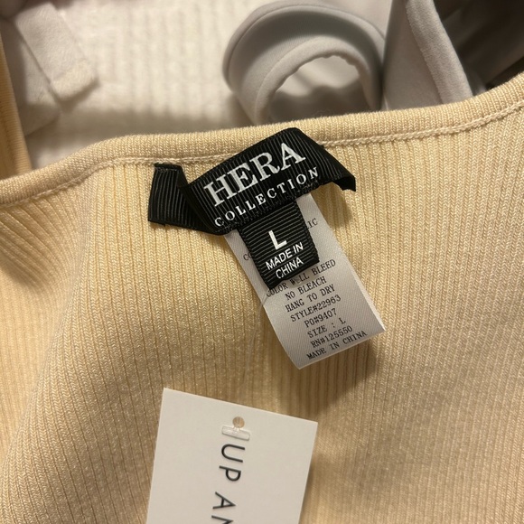 Hera Collection Beige Ribbed Top - Picture 2 of 2